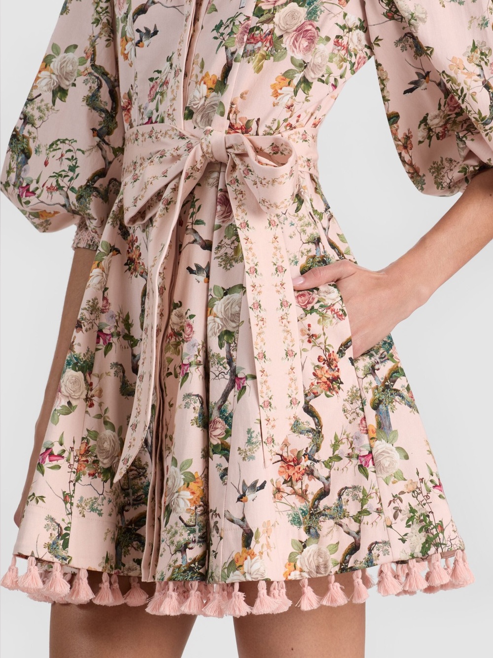 new Alice and Olivia LUCY MINI SHIRT DRESS COLOR Sunset Grove English Rose - Picture 3 of 13